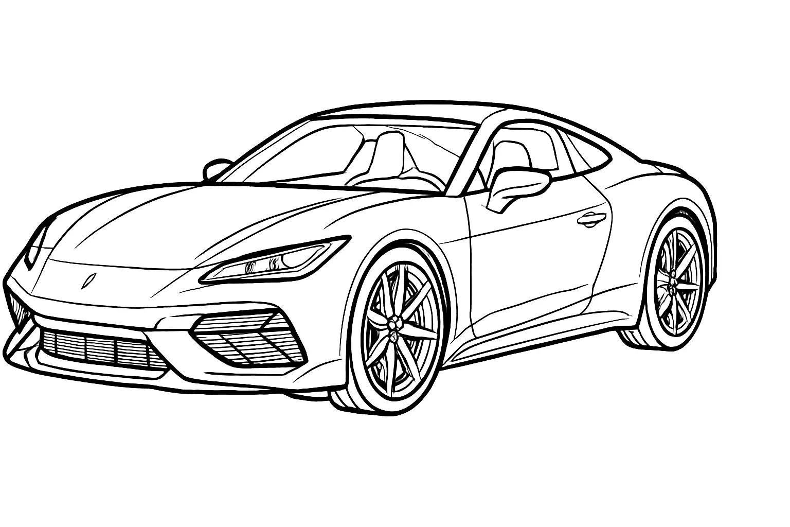 Sports Car Coloring Page: Free Template for Kids