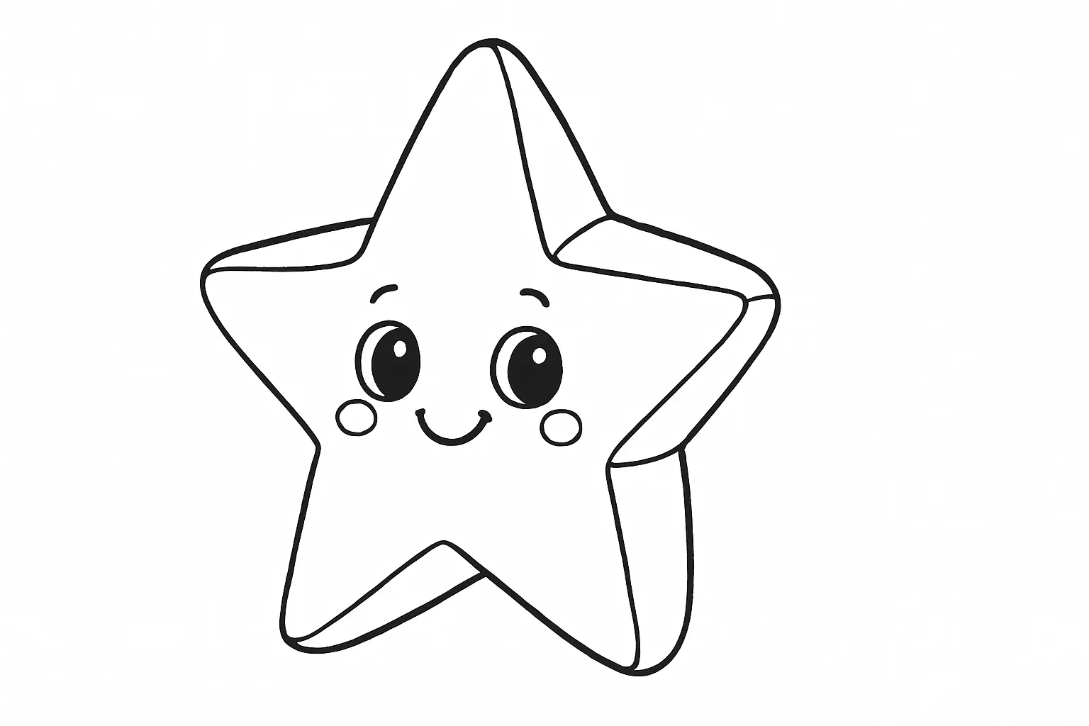 Star with Face – Happy Coloring Page for Little Kids