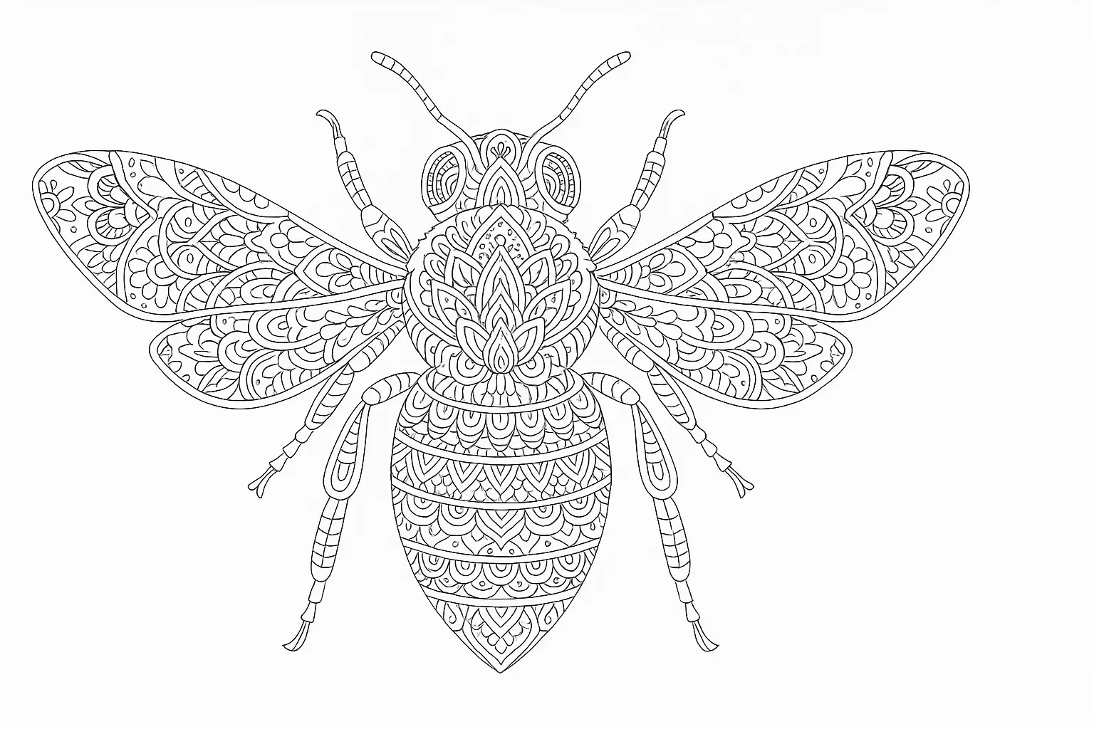 Bee as Creative Coloring Page