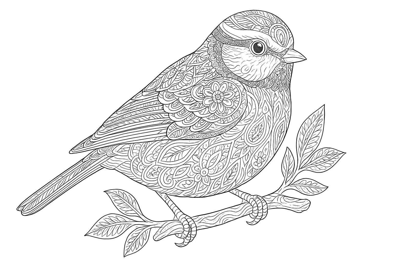 Blue Tit as a Delicate Coloring Page