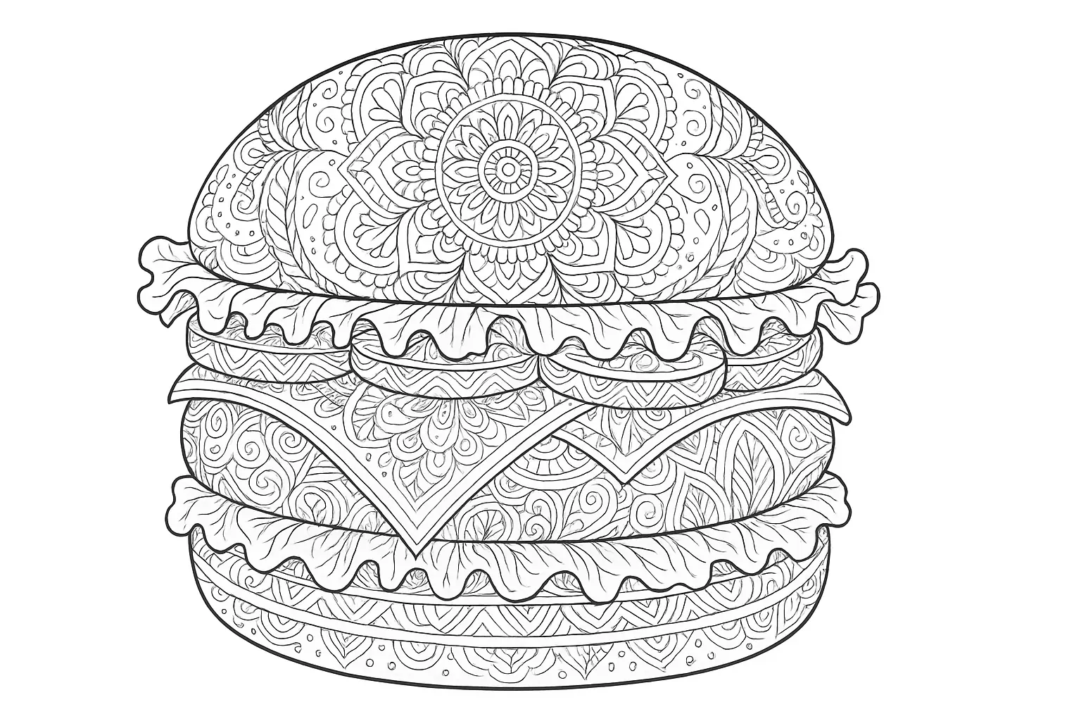 Burger with Artistic Patterns
