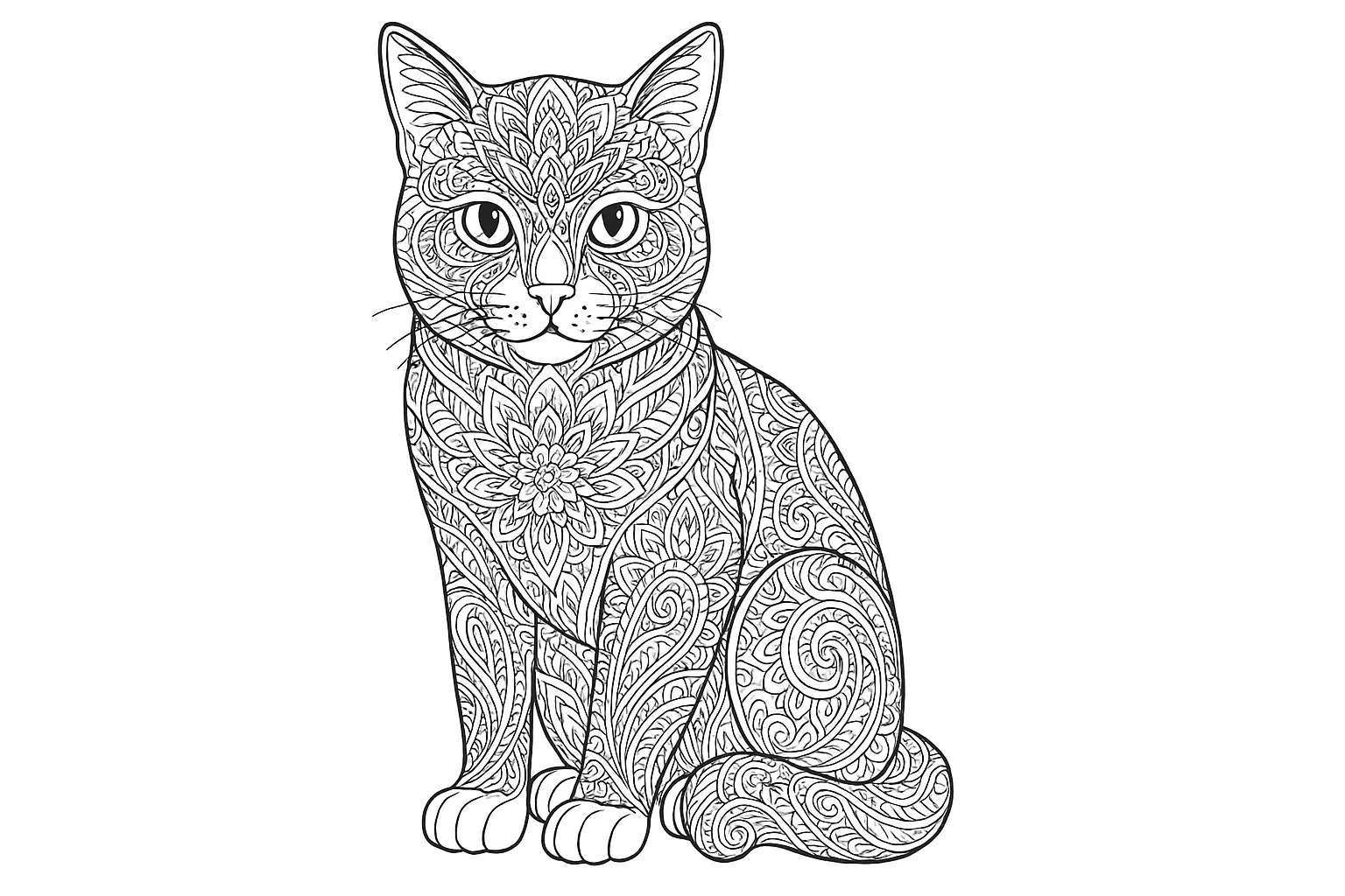 Cat Picture with Beautiful Ornaments