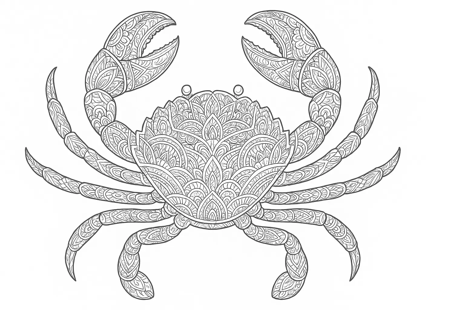 Crab Coloring Page with Intricate Details