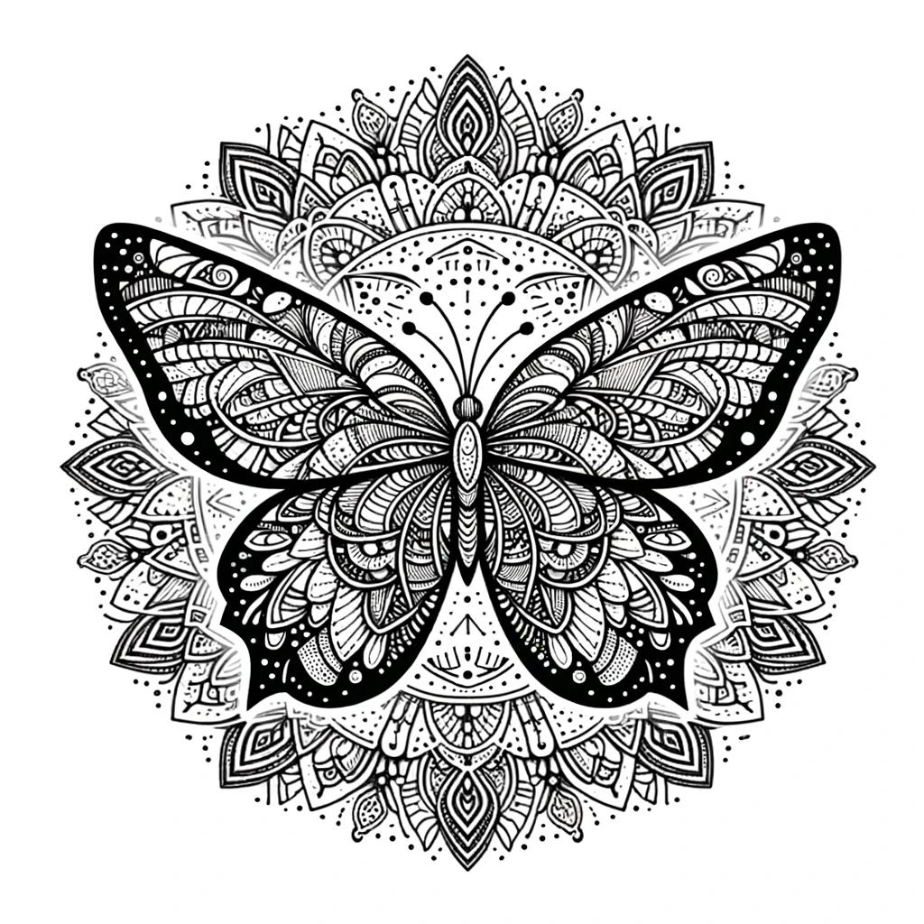 Detailed Butterfly for Printing