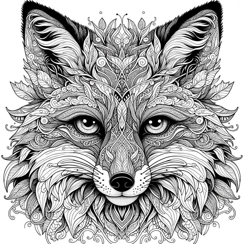 Detailed fox for adults