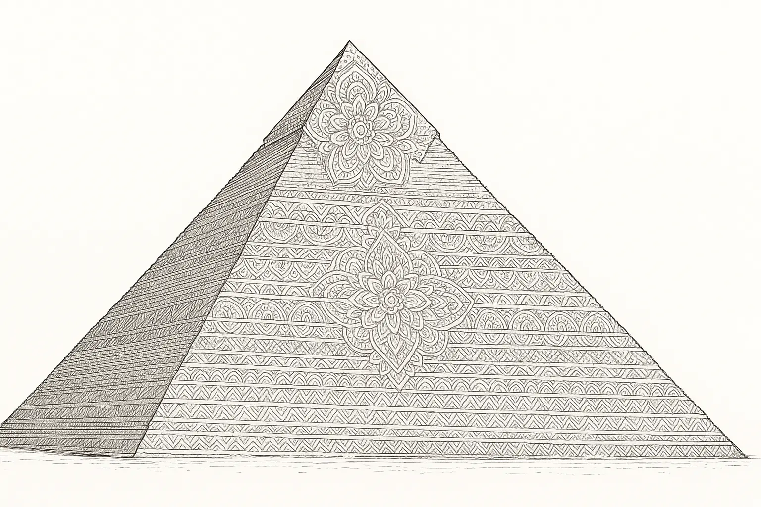 Detailed Pyramid Coloring Page