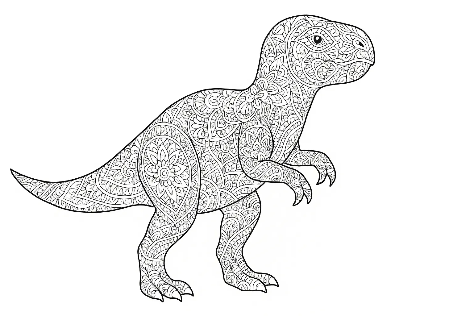 Dinosaur as Detailed Coloring Page
