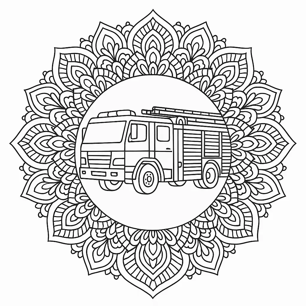 Fire Truck Printable Coloring Page