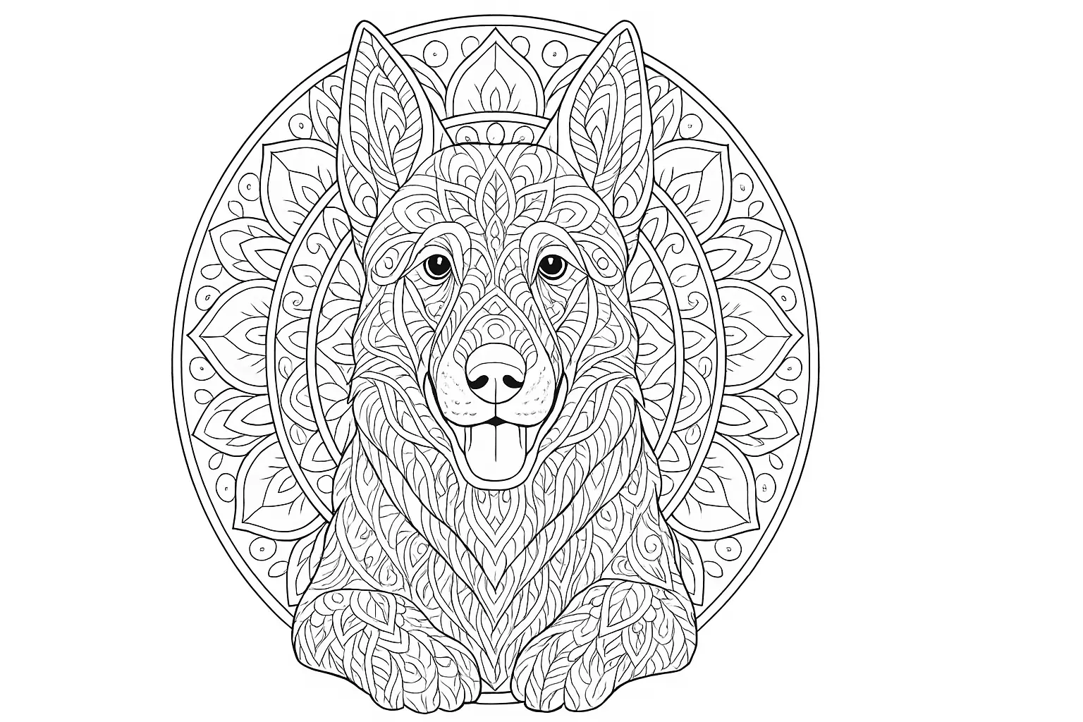 German Shepherd Motif for Printing