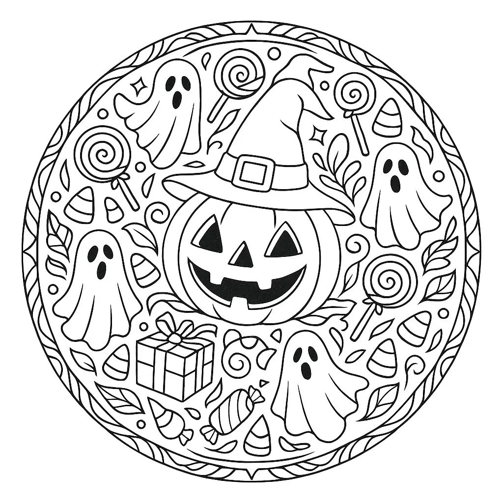 Halloween with Pumpkin and Candy