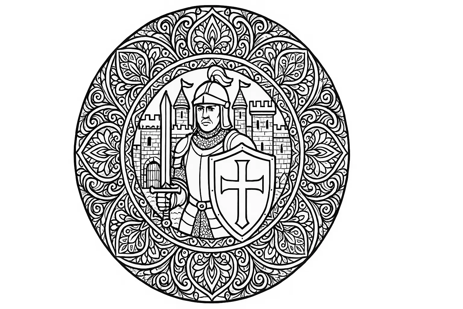 Knight and Castle Printable for Kids
