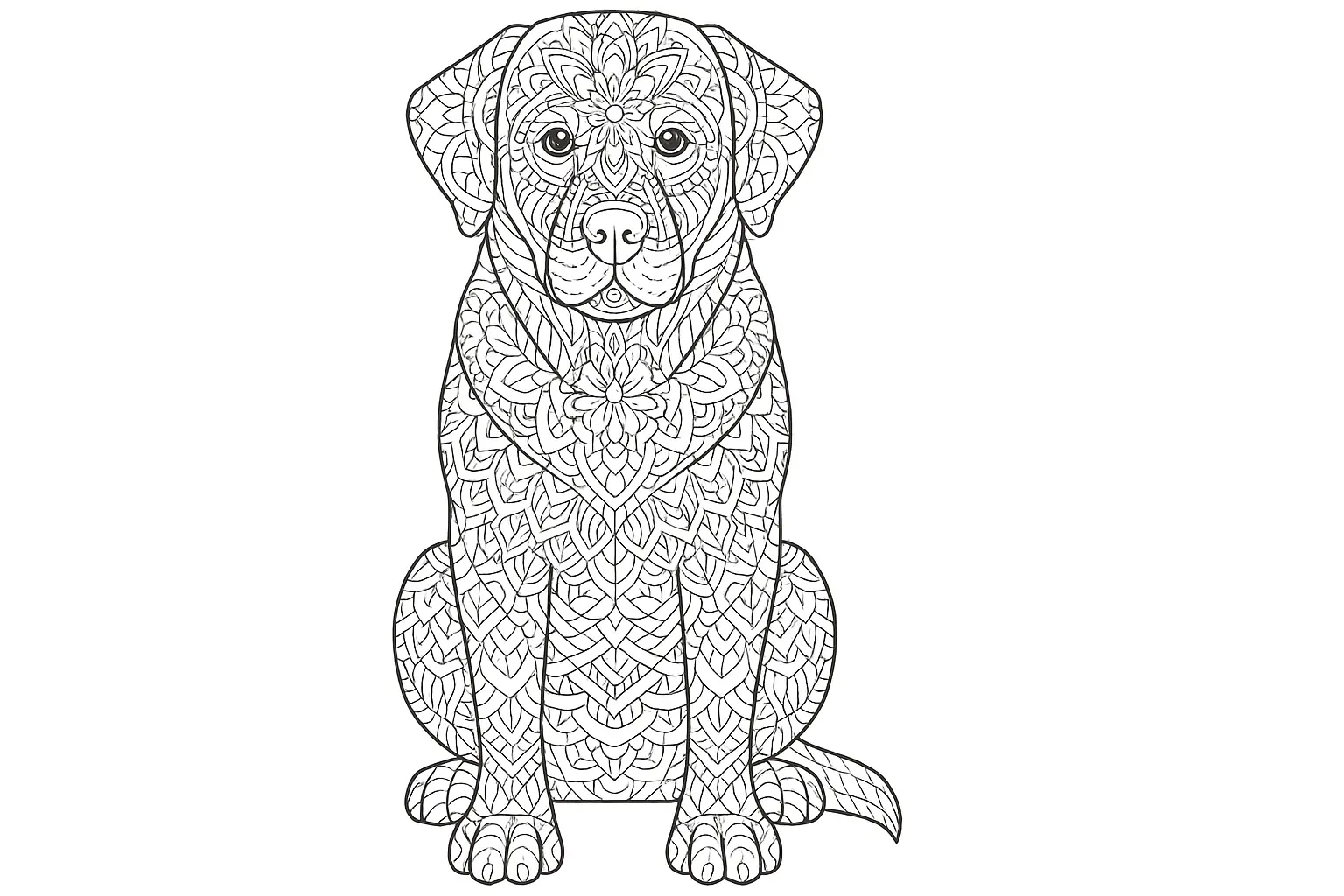 Labrador Mandala Coloring Page