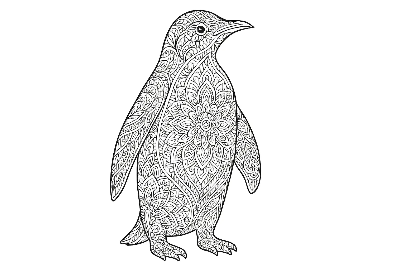 Penguin with Artistic Patterns
