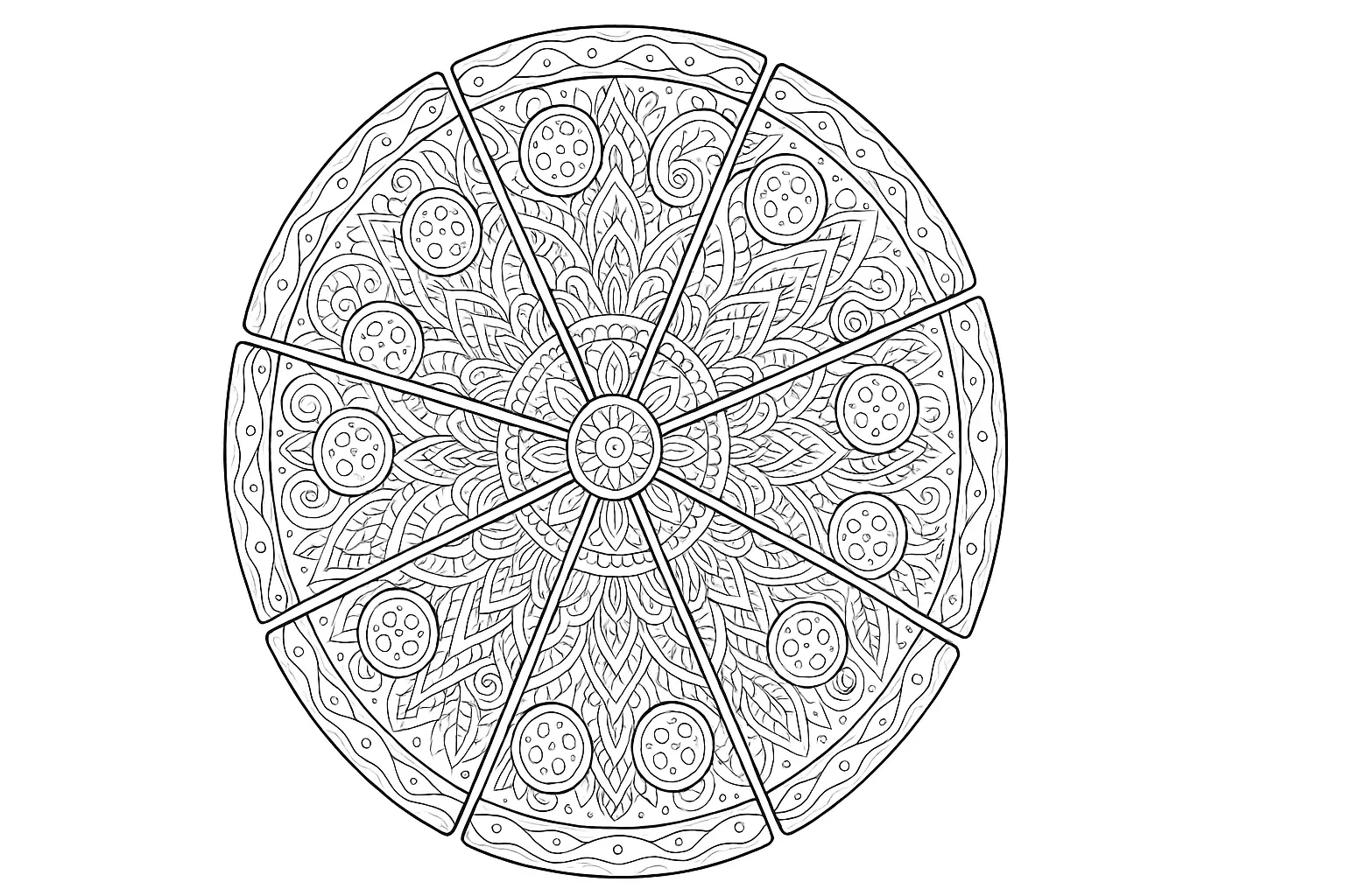 Pizza as Creative Coloring Page