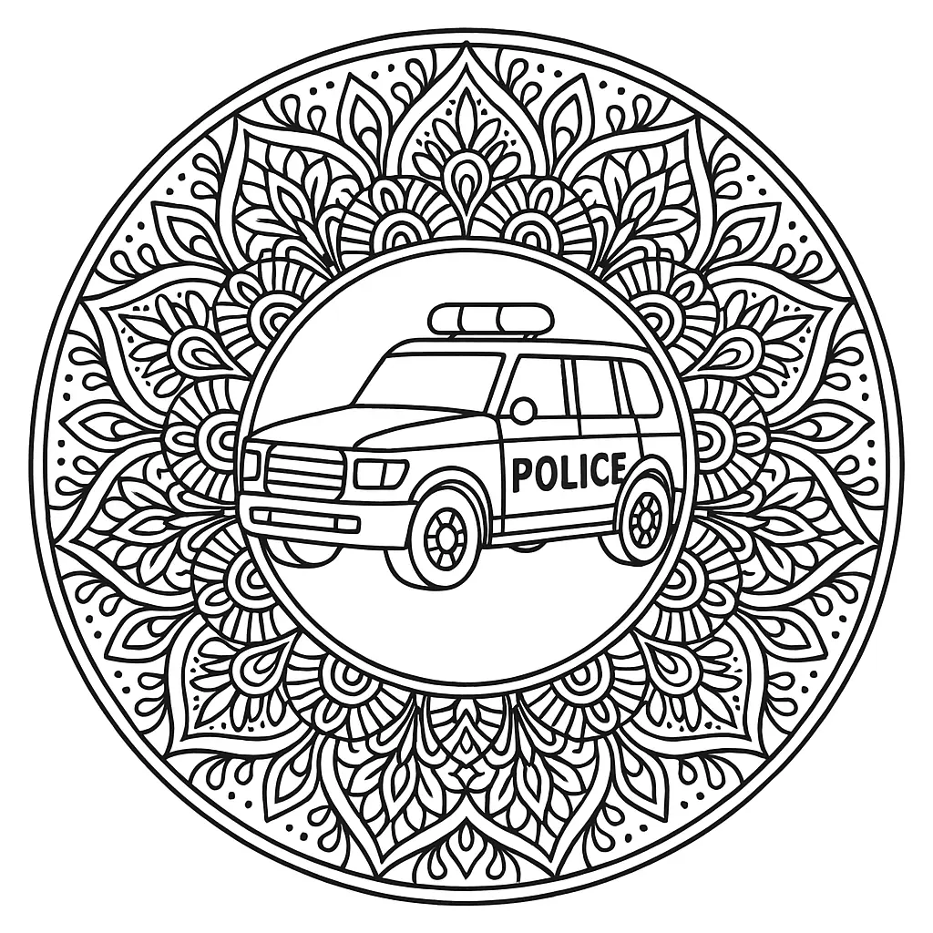 Police Car with Detailed Patterns