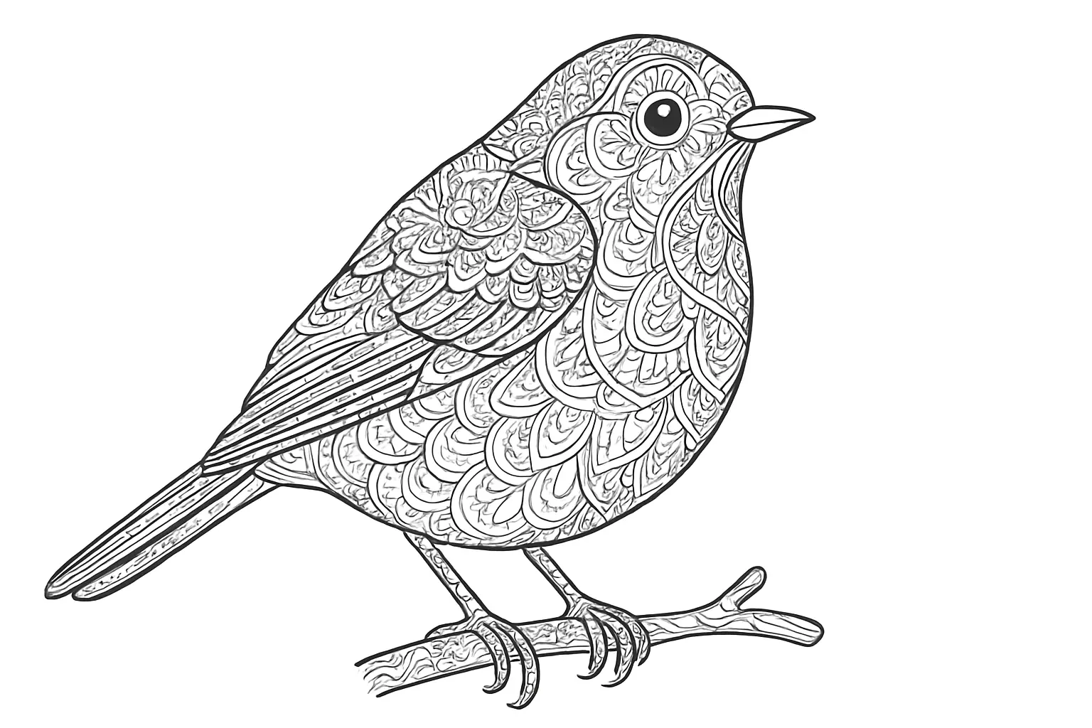 Robin as a Creative Coloring Page