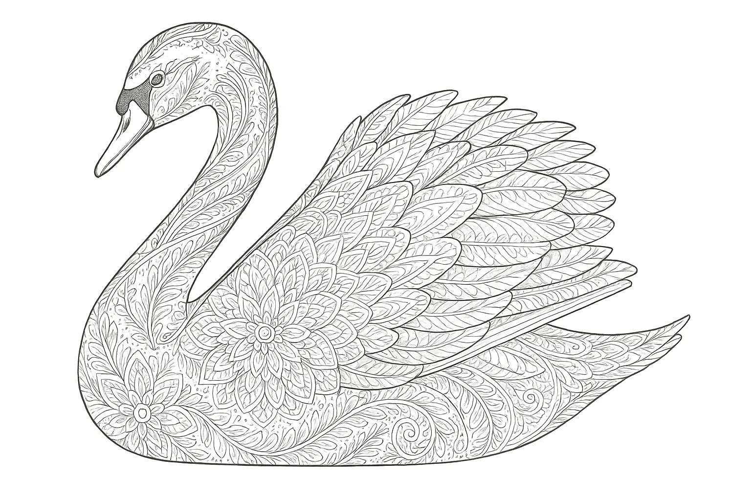 Swan Motif Printable for Free