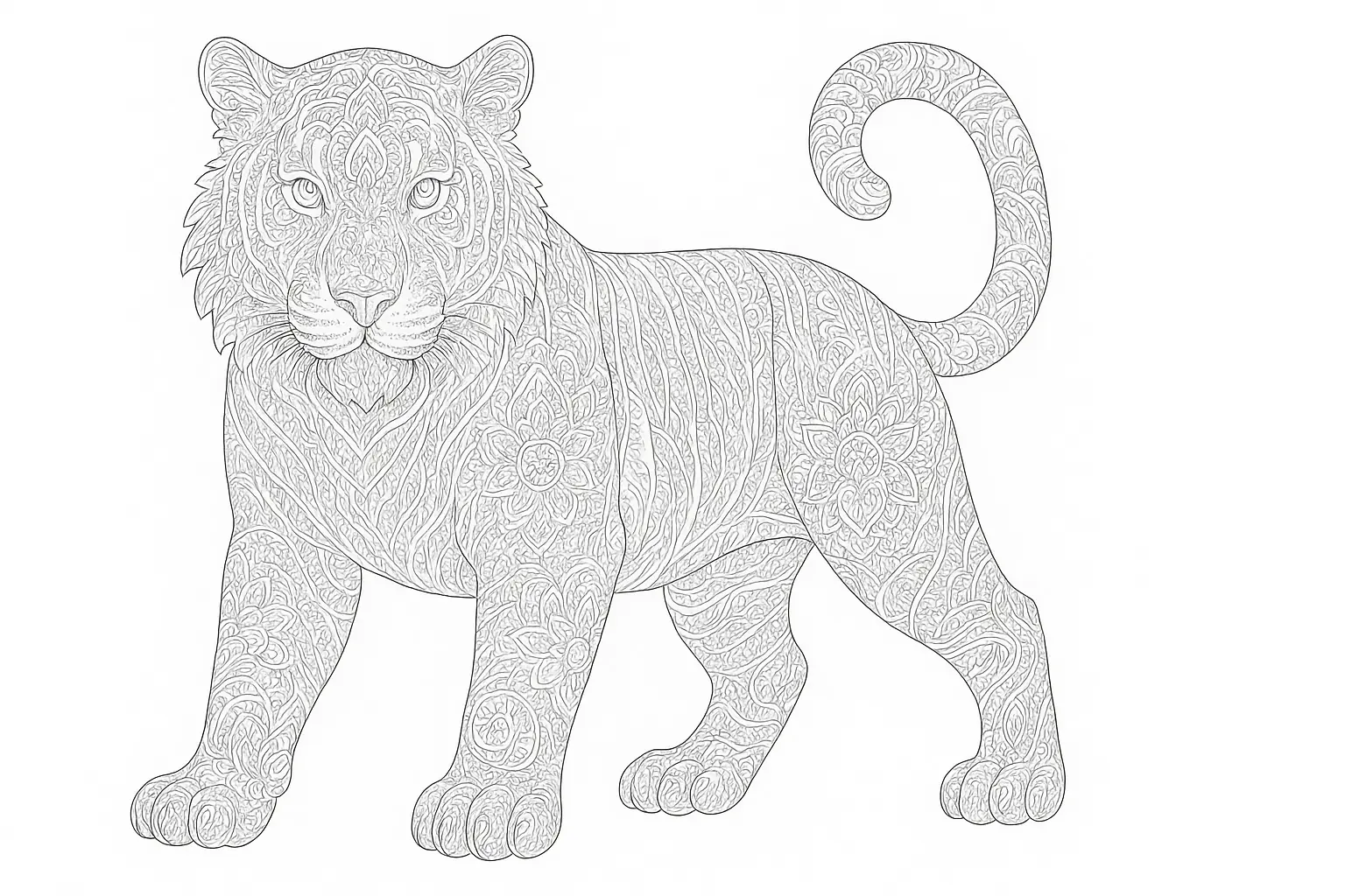 Tiger Coloring Page to Print