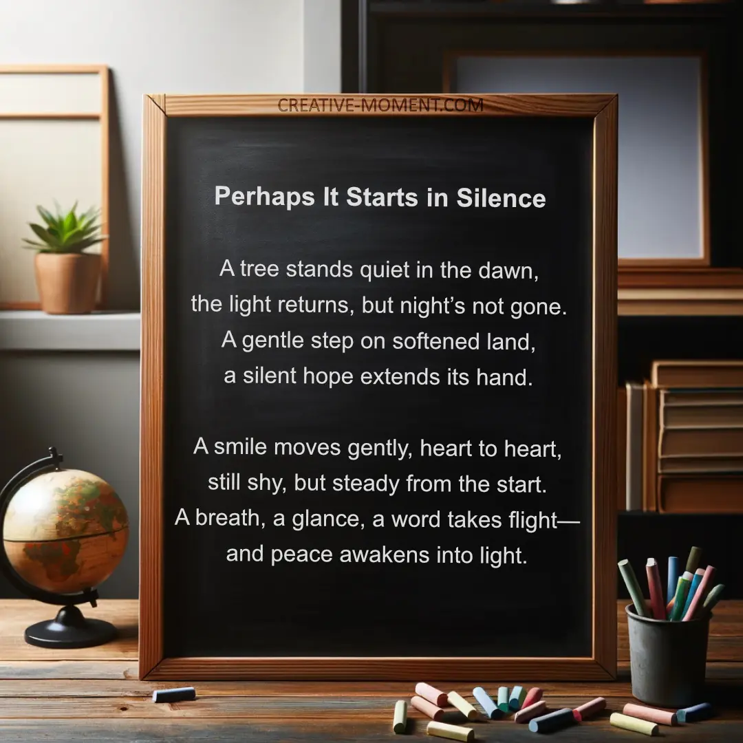 Poem "Perhaps It Starts in Silence" – Hope for Peace