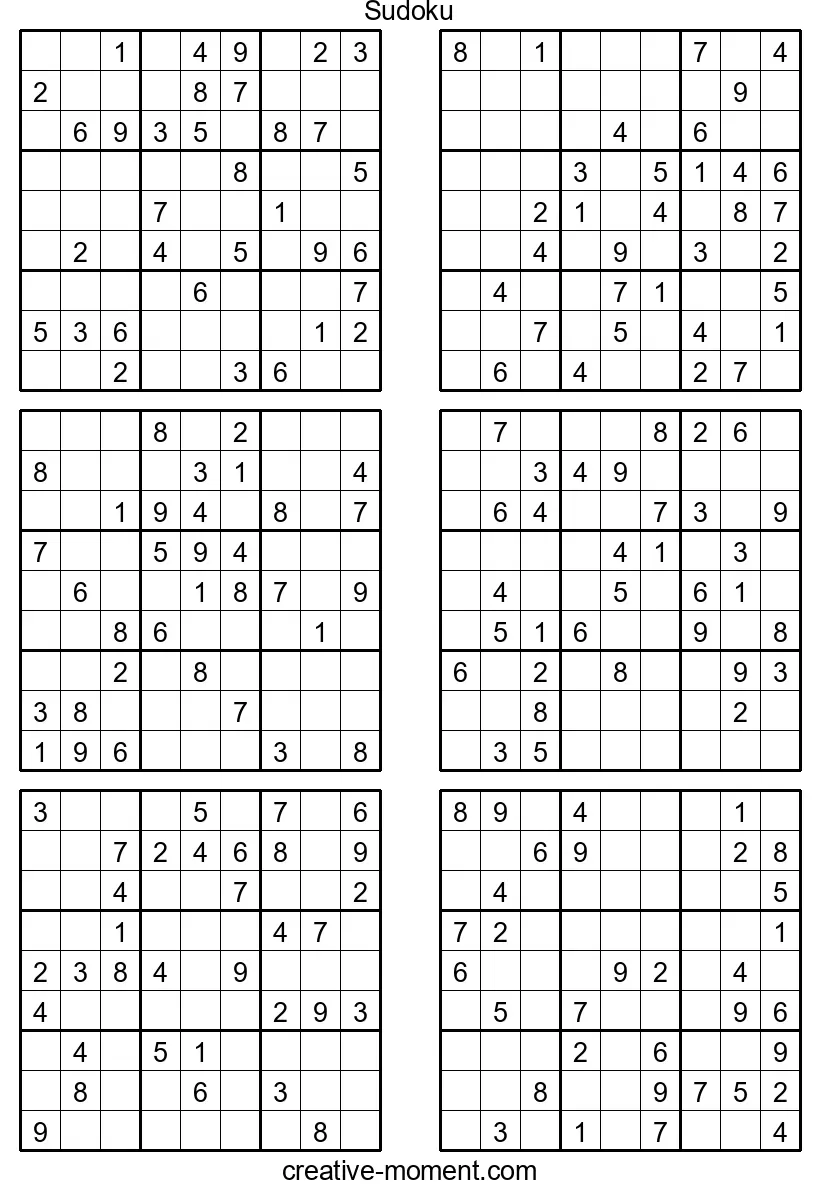 Boost Your Brainpower with Medium Sudoku: Free and Easy to Print