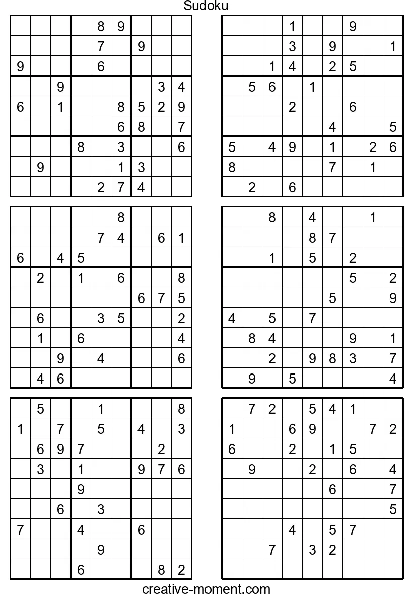 Challenging Sudoku World: Print and Enjoy Difficult Puzzles Online