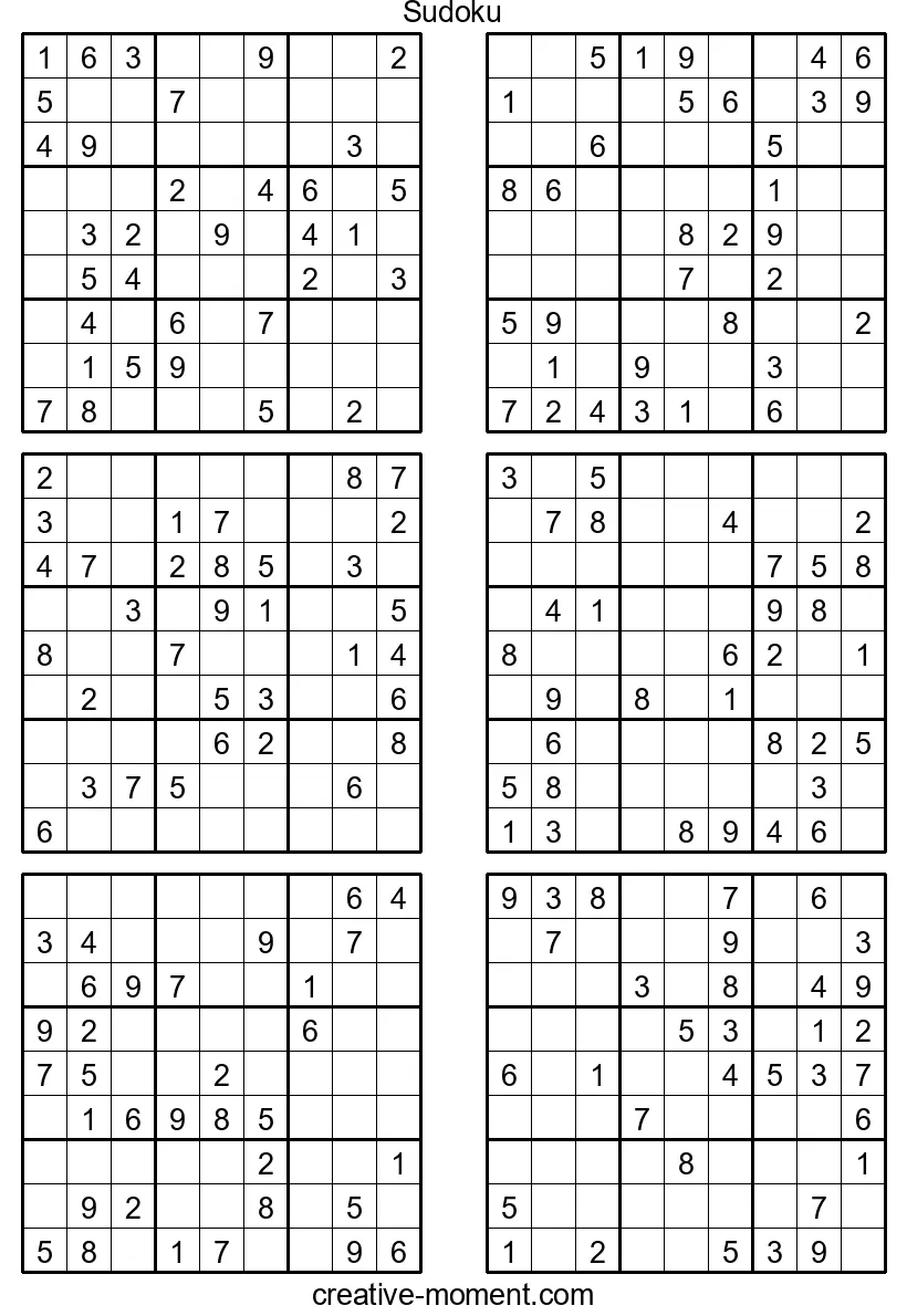 Medium-Grade Sudoku: Print for Free and Take on the Challenge
