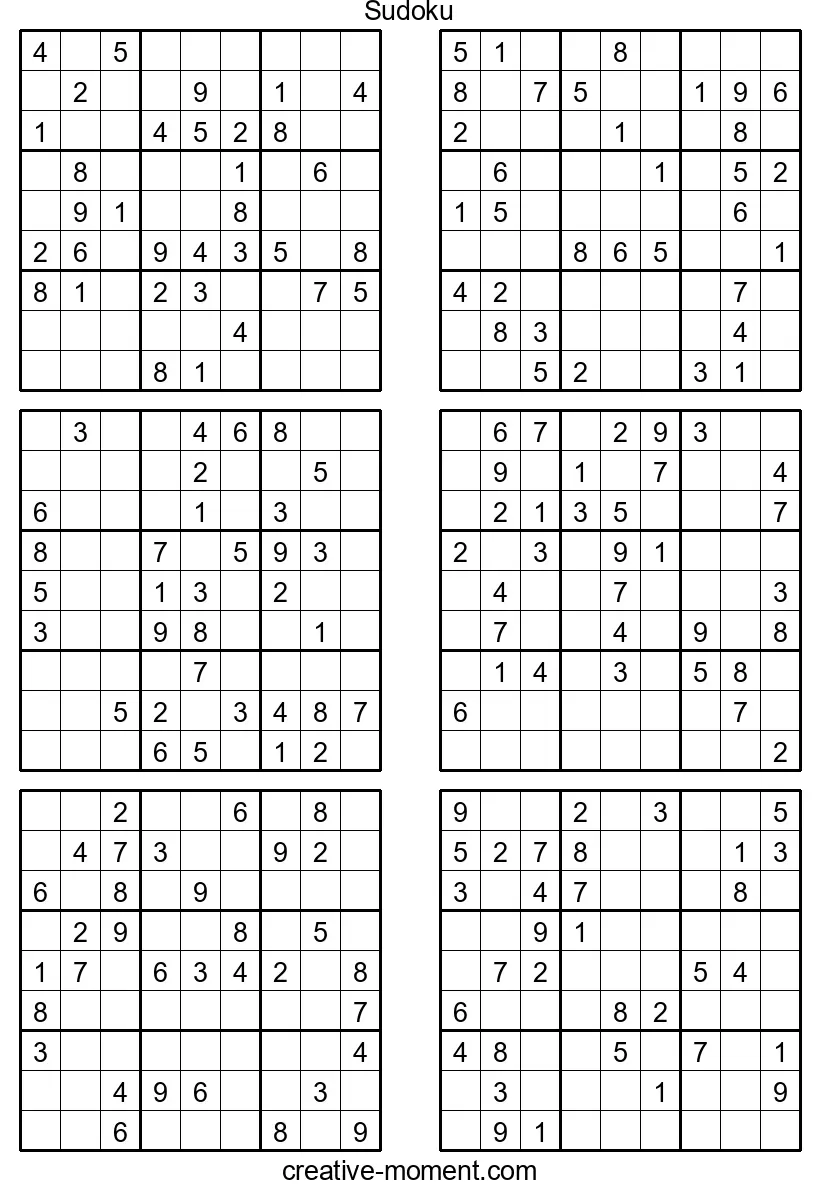 Medium Sudoku Action: Print for Free and Enjoy the Game