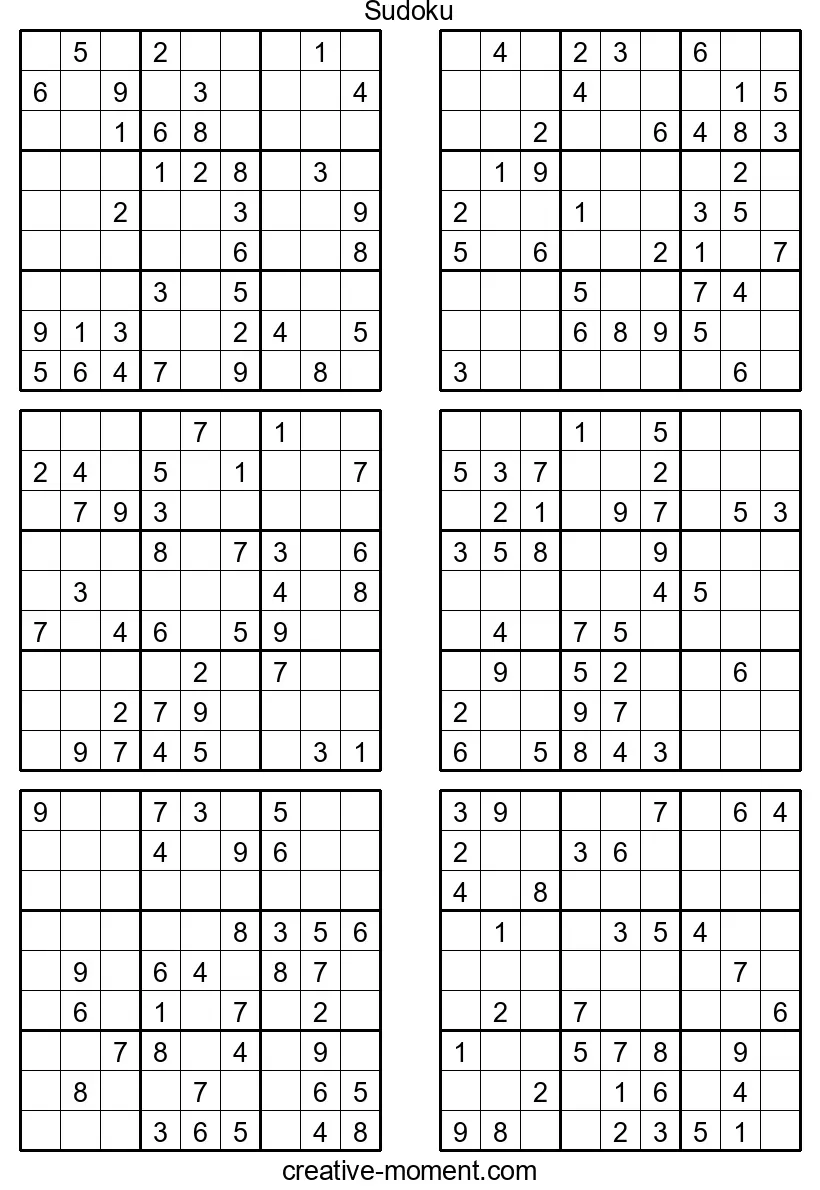 Medium Sudoku for Enthusiastic Puzzlers: Print as PDF