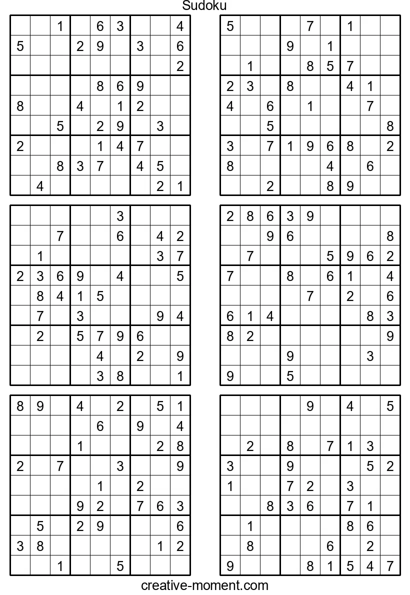 Medium Sudoku for Smart Minds: Print for Free and Have Fun