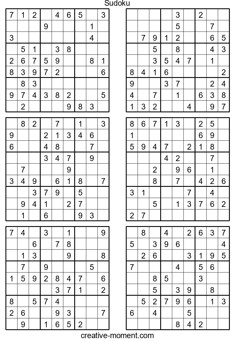 Relax with Easy Sudoku: Free Puzzles to Print