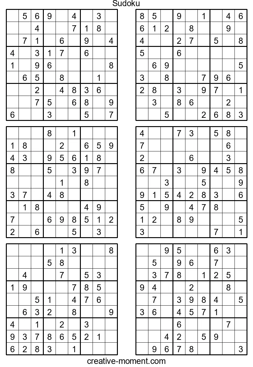 Simple Sudoku Puzzles: Play for Free Online and Print