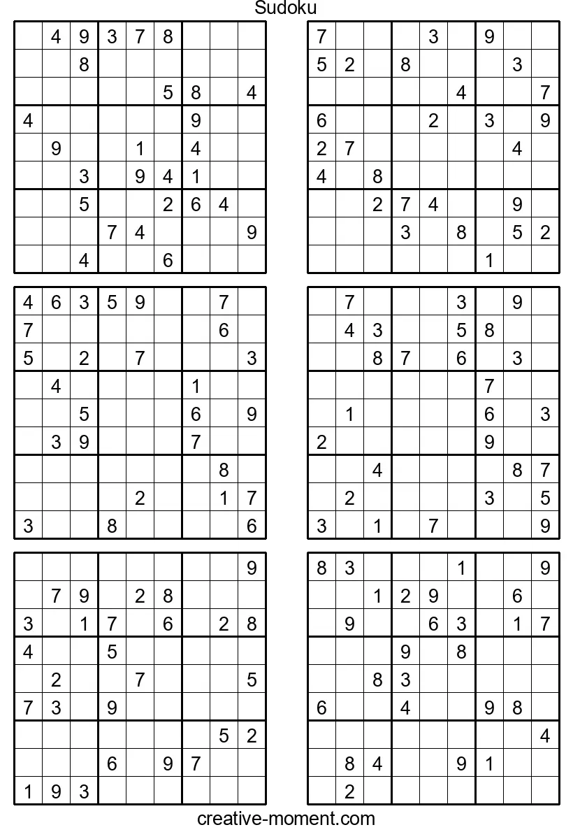 Sudoku Expert Level: Print Difficult Puzzles for Free Online