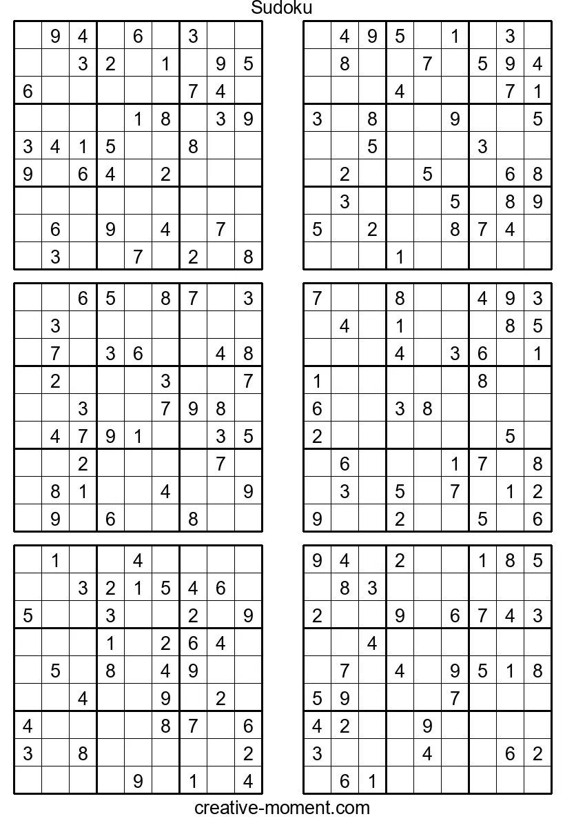 Unleash Your Sudoku Potential: Medium Puzzles Free to Print