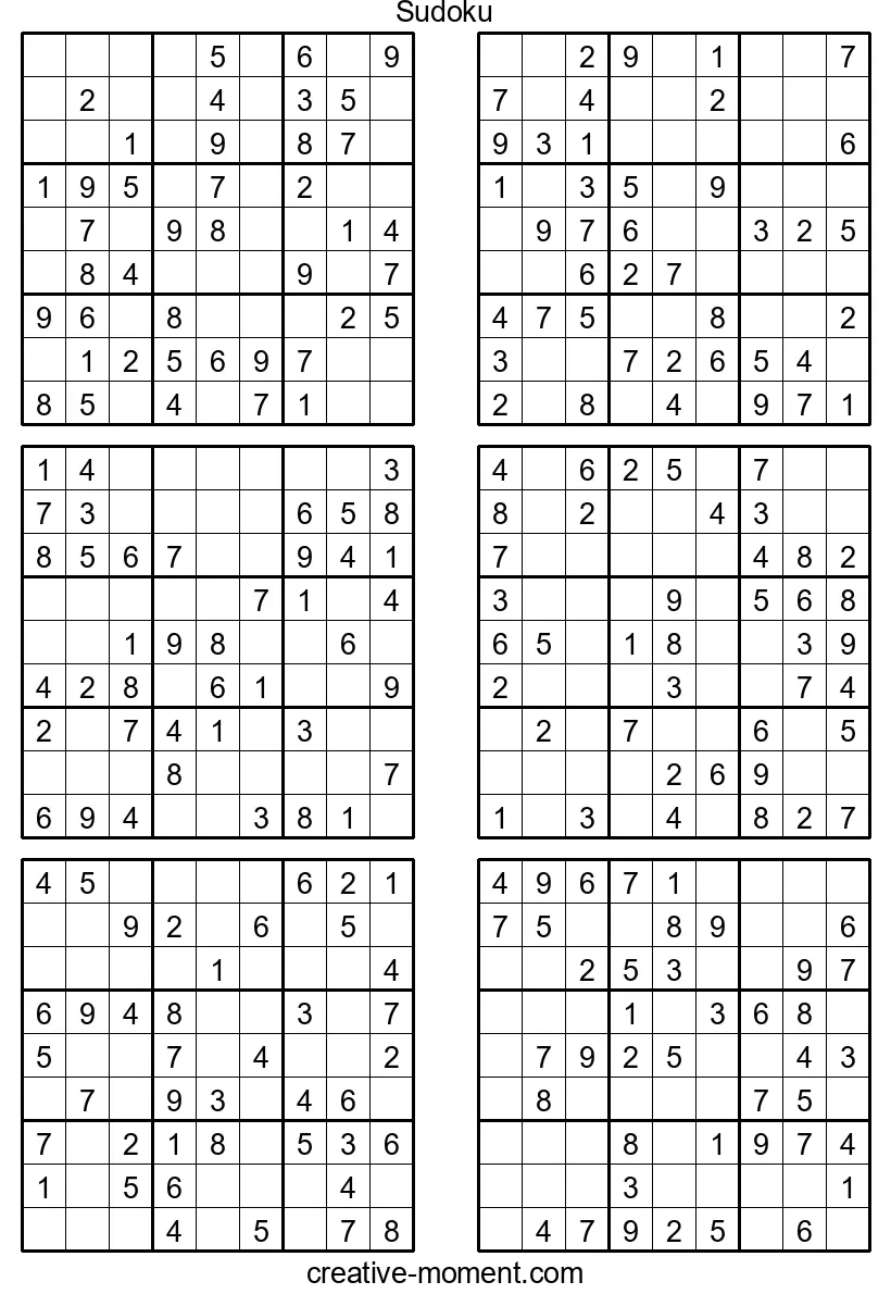 Your First Step into the Sudoku World: Free Easy Puzzles for Kids as PDF